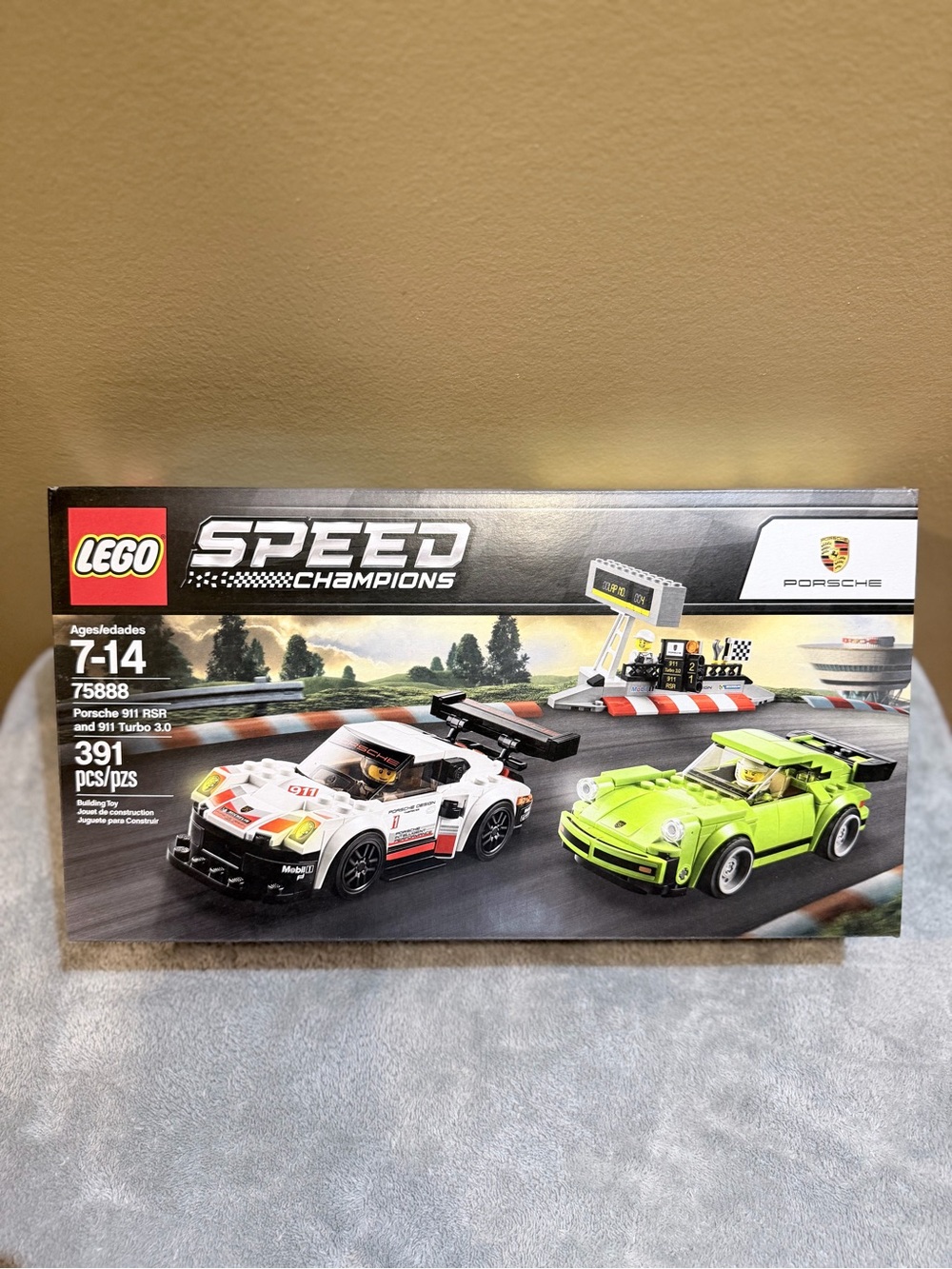 Lego White & Lime Green Porsche Racing Duo